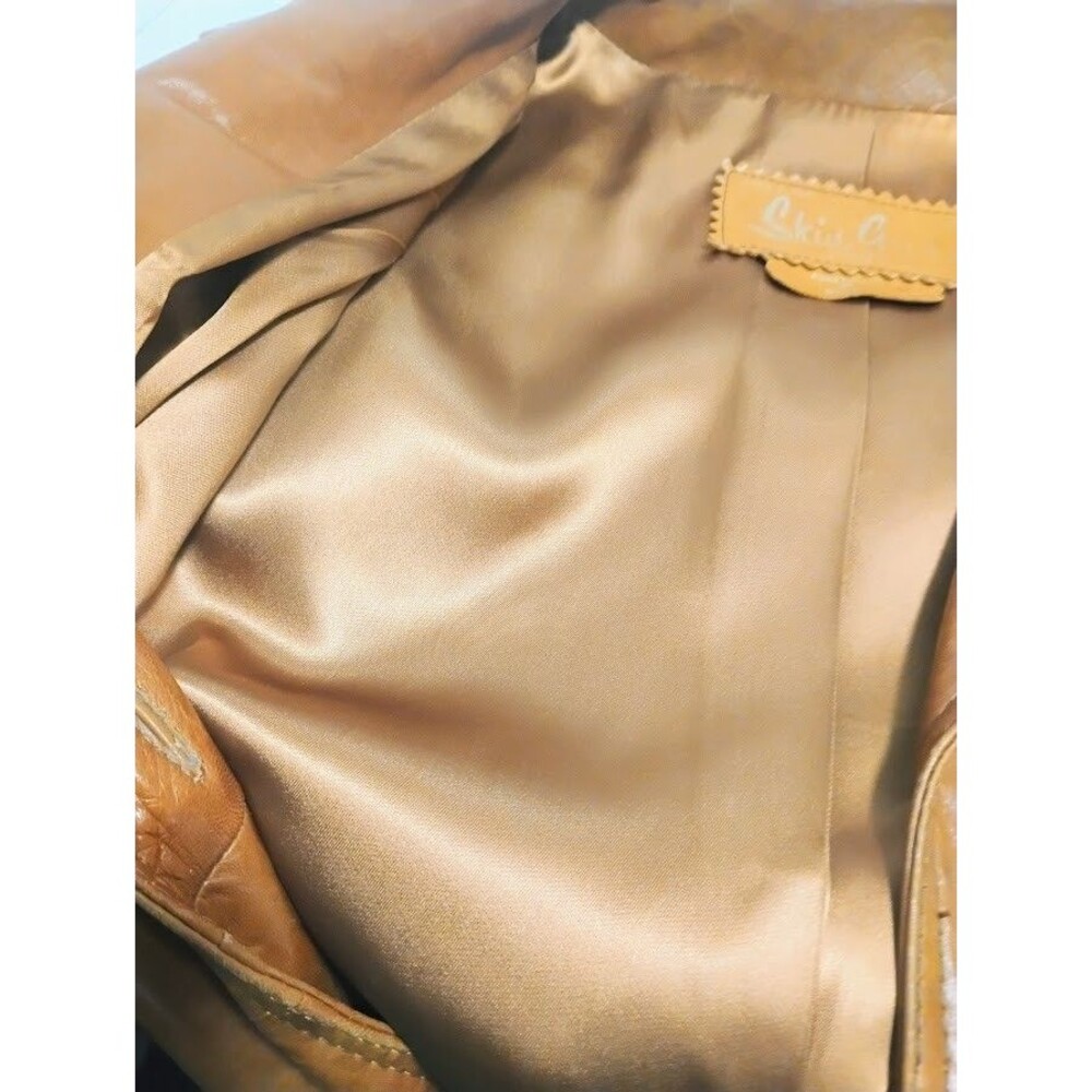 VTG NAPA Y ANTE SKIN GEAR CALIFORNIA PATCHWORK WOMENS S/M LEATHER TRENCH COAT - Picture 8 of 13